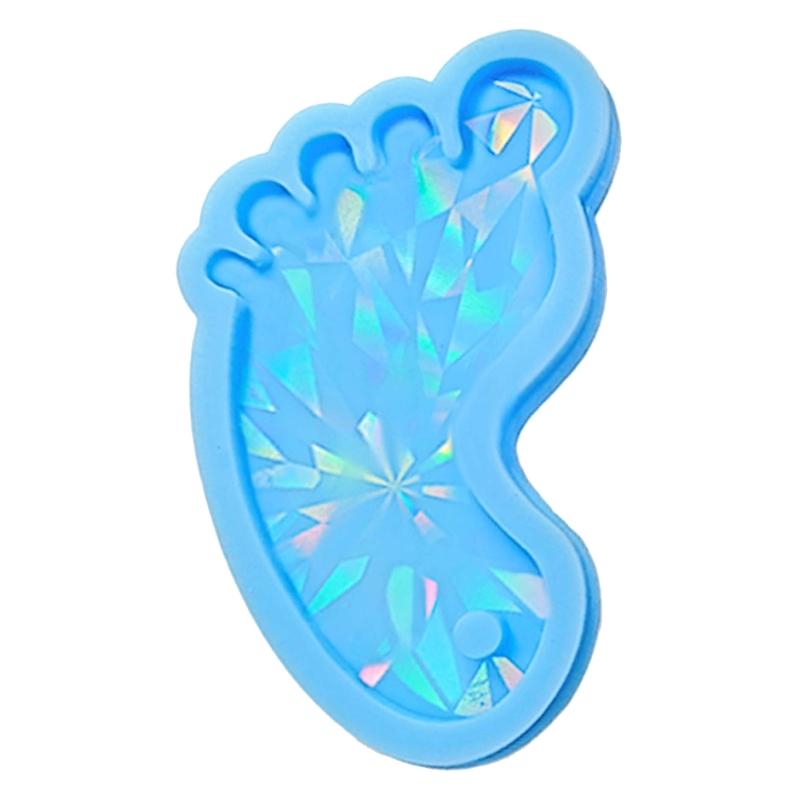 Small Foot Ornament Silicone Mold Woman Keychain Decorative Pendant Resin Casting Mould Jewelry Molds for  Crafts
