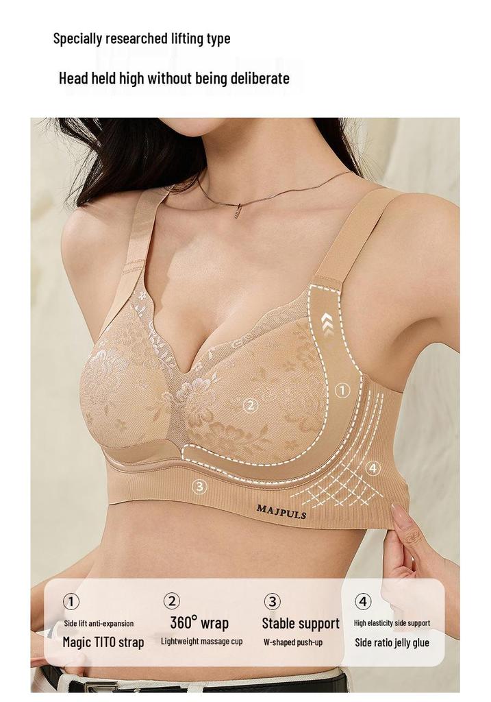 2026 Seamless Lift Push-up Bra - No Underwire, Armpit Fat Collection, Reduces Appearance of Large Breasts for Women