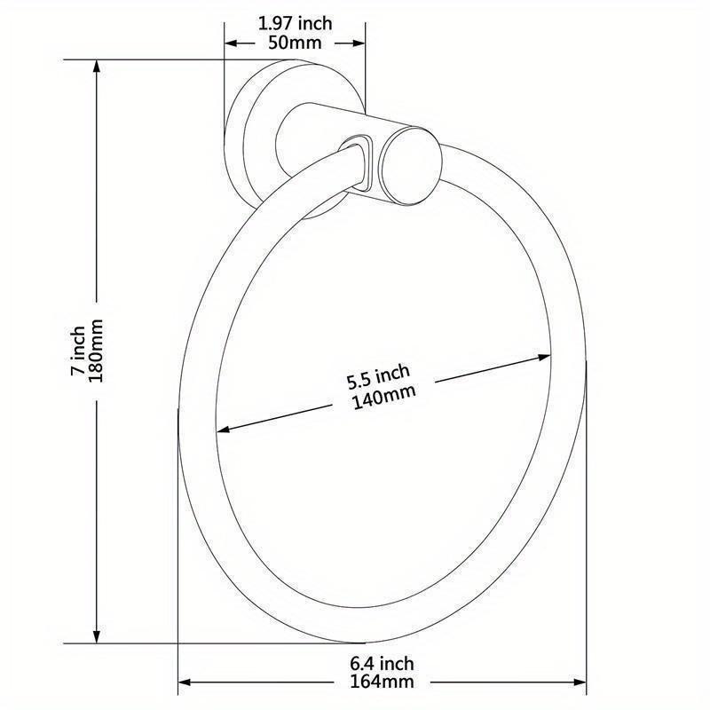 Nordic Round Stainless Steel Black Towel Ring Hanging Ring Wipe Hand Towel Hanger Round Ring Wall