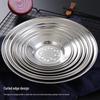 Yuzhuxun 22cm Stainless Steel Shallow Serving Plates - 5 Pack