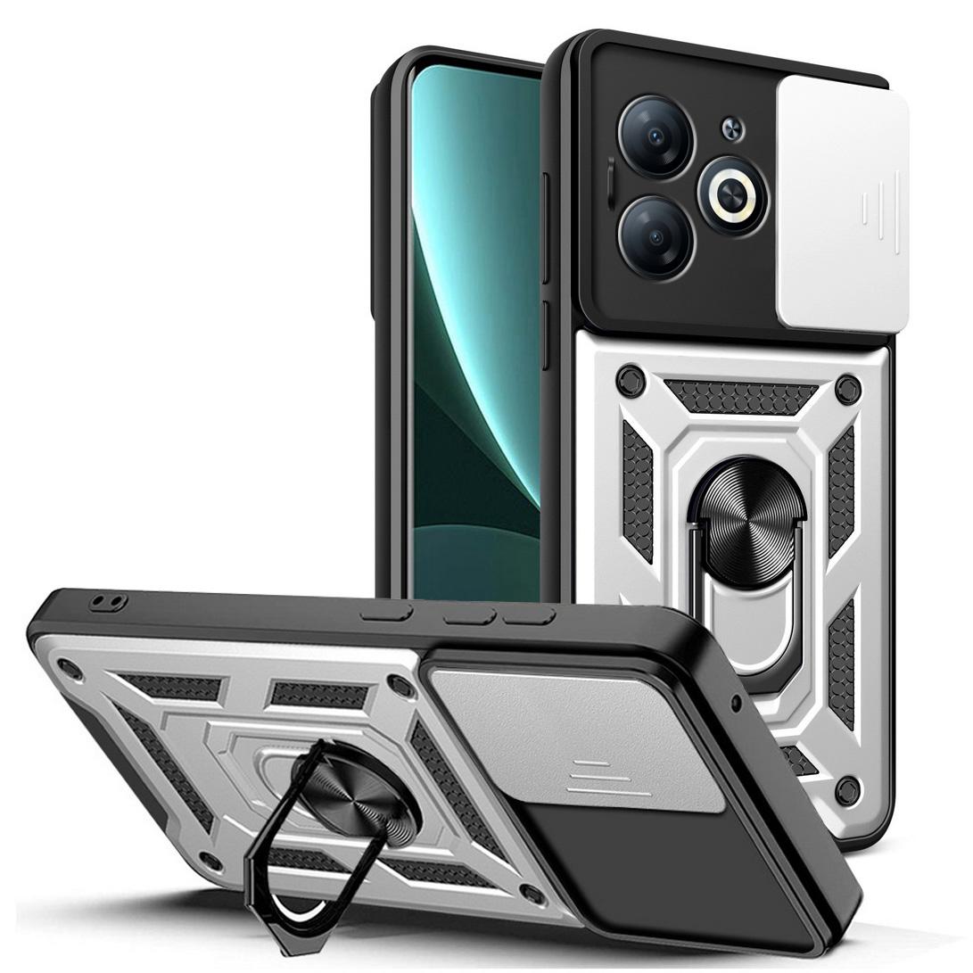 

Защитный чехол для камеры Infinix Hot 40i 30 30i Hot 20 Play 12 11S NFC INFINIX Zero 30 5G 2023, бронированная задняя крышка с гибридным кольцом For Infinix Hot 12 серебряный