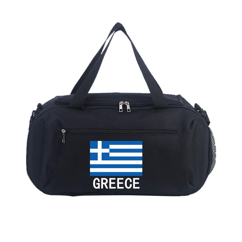 Sport Fitness Duffel Bag Shoes Pack Gym Yoga Handbag Greece Flag Printed Dry Wet Outdoor Hiking Camping Pouch Fishing Gear Bag