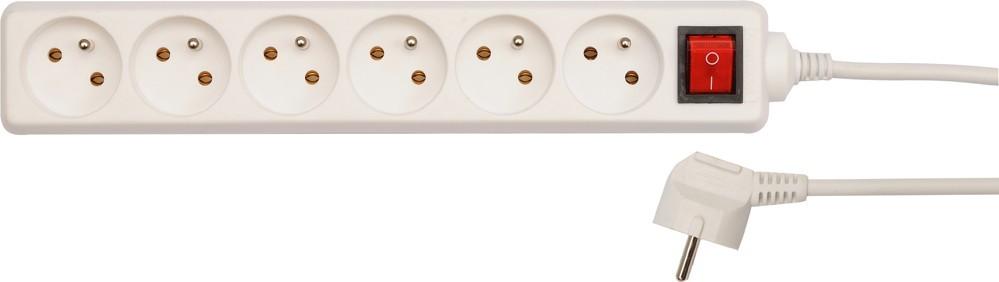Electric extension cord 6 sockets with grounding 3m with switch 72531 VOREL