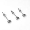 3Pcs Stainless Steel Heart Spike Earrings Tragus Helix Bar Lip Bar Rings Stud Cartilage Ear Piercings Body Jewelry