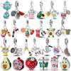 Copper Plated Charms Food Fruit Avocado Cake Cherry Beads Fit Original Bangle Bracelet Charm Pendant Diy Women Jewelry Gift