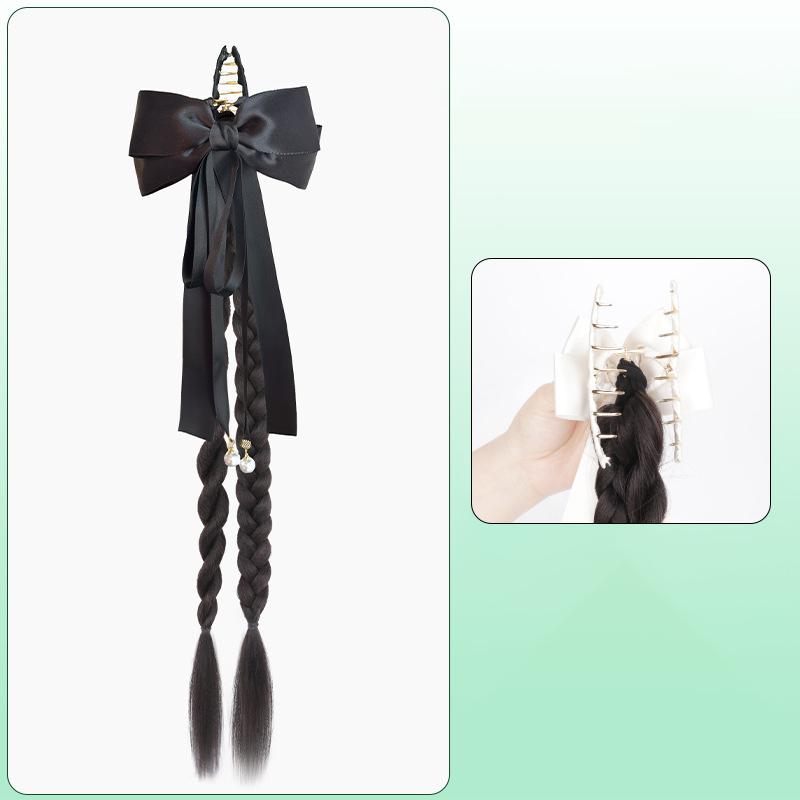 

Парик Коса Хвост Парик Женский Захват Клип Двойной Высокий Хвост Твист Коса Парик Китайский Натуральная Симуляция Полузавязанные Волосы