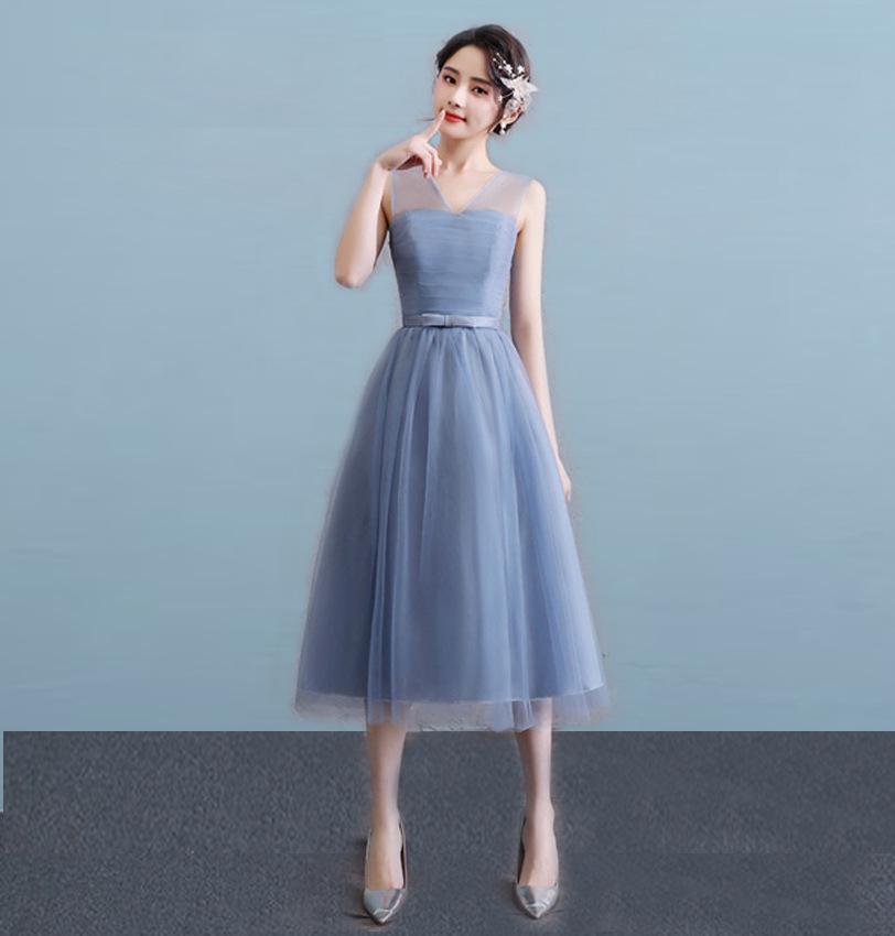 

Deep Gray Galaxy Bridesmaid Dress 2026 - A-Line Evening Gown for Graduation & Coming-of-Age Ceremony L Bust 90 Waist 74