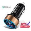 Dual Usb Fast Car Charger Lcd Display 3.0 Quick Charge Power Auto Usb Adapter For Xiaomi Huawei P30 P20 Usb Charger Iphone 12 Xs