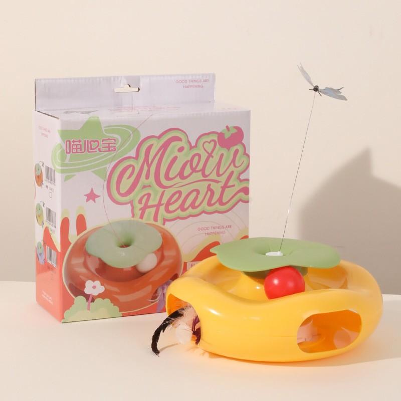 Intelligent Electric Toy for Teasing Cats, Self-lifting, Automatic Feather Teasing Cat Stick, Cat Pet Toy Car.