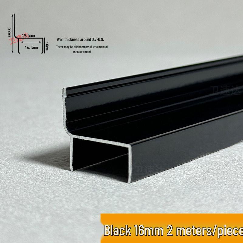 Aluminum Alloy Toilet Partition Door Edge Stop Strip Hardware - Thickened H-profile Card Slot