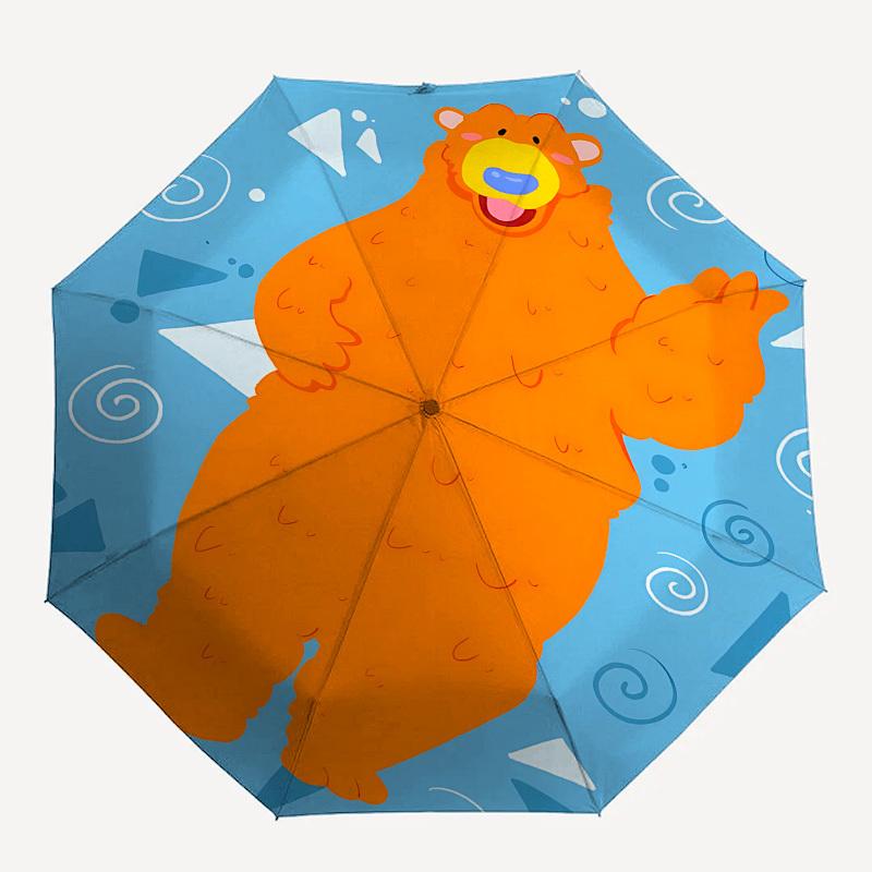 Bear In the Big Blue House Automatic Folding Umbrella Compact 8 Rib Design, Unique Style, Suitable for Everyday Outdoor Use, Perfect Gift Fo