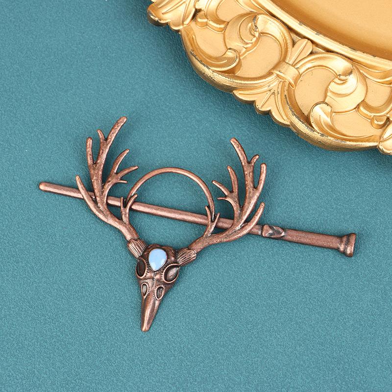 

Винтажные палочки для волос из лунного камня для женщин, готические, ретро, кленовый лист, череп ворона, рога, палочки для волос, заколки для волос, аксессуары для волос