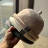 New Curled Wool Landowner Hat for Women in Autumn and Winter Warm Knitted Melon Skin Hat Japanese Street Fashion Pacifier Hat for Men