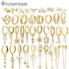 Pendientes de Aguja de Plata 925 para Mujer Cristal Circonita Gotas de Agua Clavo Aro Pendientes Huggie Dorados Joyería Premium de Lujo para Fiesta