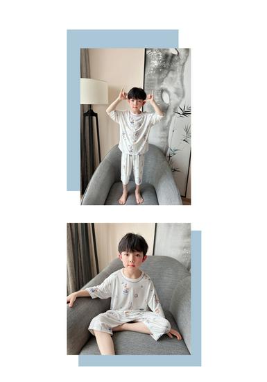 Youkesi Mädchen Klimatisierte Sommer-Pyjamasets, Alter 3-15, Größe 80-160cm, Set mit 3/4-Ärmel und Hose