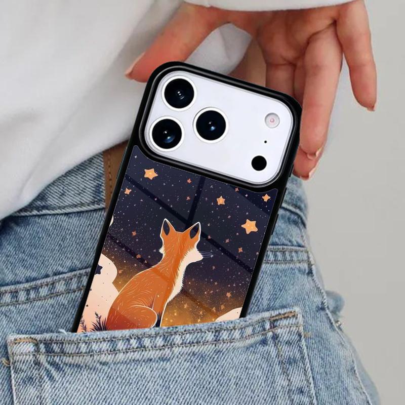 Cute Animal Fox Phone Case for iPhone 16e 15 14 13 12 17 Pro Max Plus Air 17pro Cover Coque
