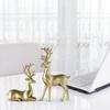 Figurines Set Of 2 Resin Deer Statues Elk Sculpture Deer Ornaments For Living Room TV Cabinet Wine Cabinet Home Decor