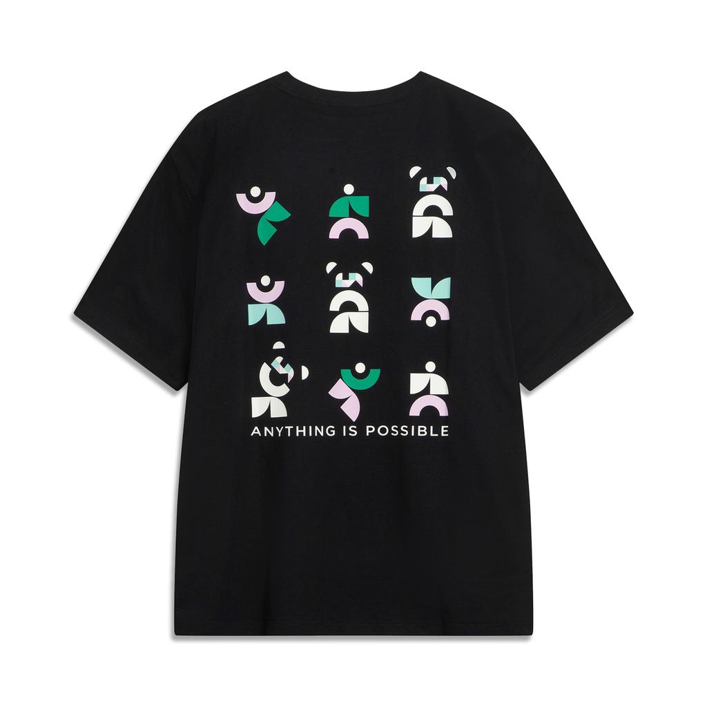 Li-Ning Ice Comfort Moisture-Wicking Cool Quick-Dry Round Neck Logo Short Sleeve T-Shirt Men Tops Black AHSVE99-2