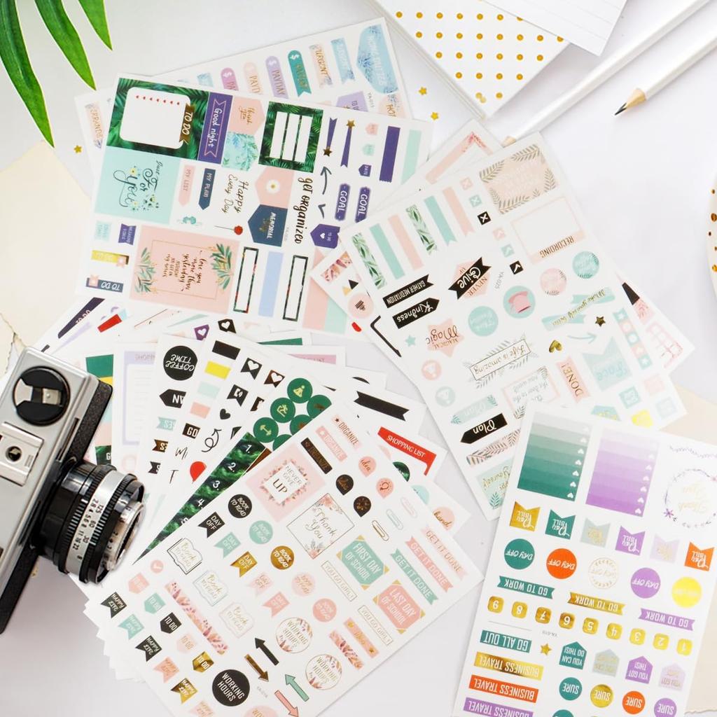 Aesthetic Planner Stickers -27 Sheets/1230+ Planner Stickers, Cute Daily Planner Stickers Perfect Planner Accessories for Planning or Decorating
