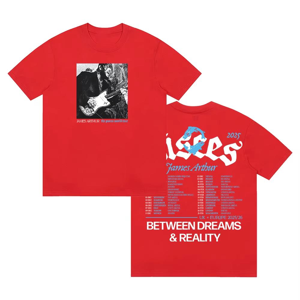 

James Arthur The Pisces World Tour 2026 Tshirt Crewneck Short Sleeve Cotton Tee Women Men Streetwear Springsummer new Tops 4XL