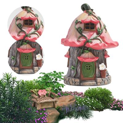 Micro Landscape Ornaments Resin Adorable Fairy Garden House Chair Mini Fairy Cottage House for Fairy Garden Decoration