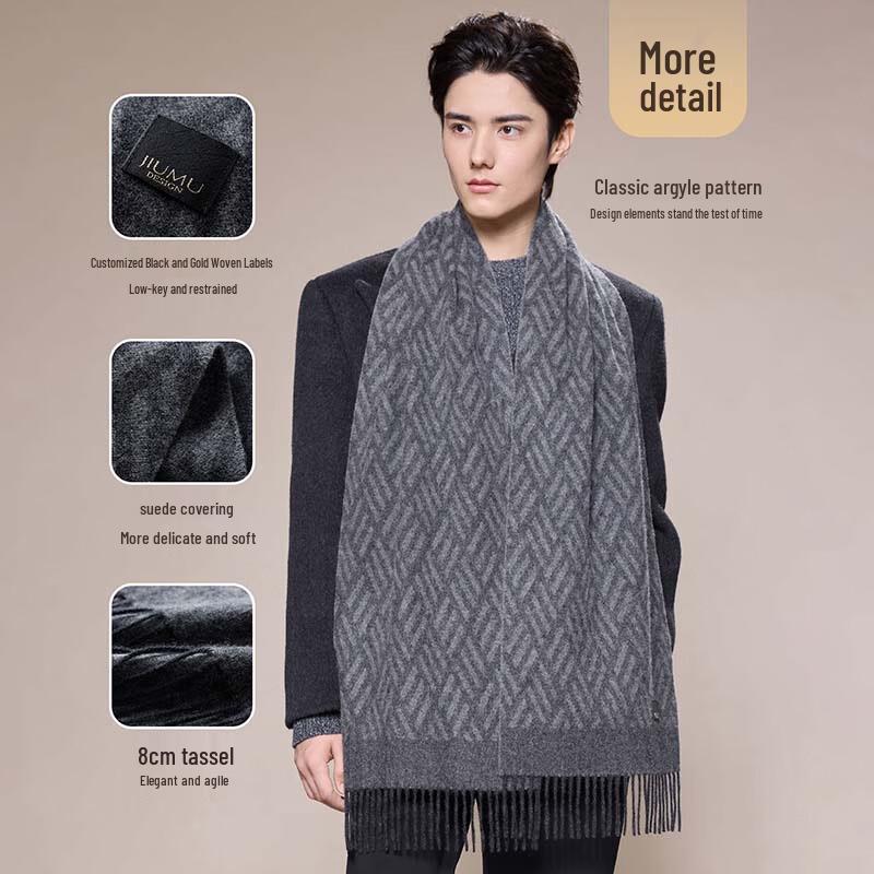 JIUMU Men's Thickened Cashmere Scarf