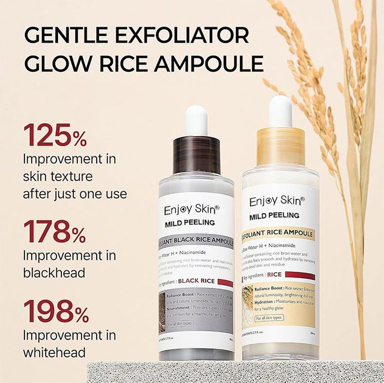 Exfoliating White Rice Essence Facial Barrier Repair Black Rice Essence Gentle Exfoliator Brightening Hydrating Skin Repair