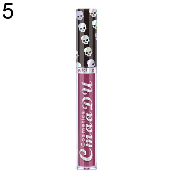 CmaaDu Skull Glitter Waterproof Long Lasting Matte Lipstick Nude Lip Makeup