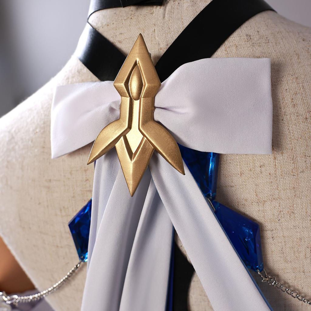 Genshin Impact Skirk Cosplay Costume Dress New Skin Uniform Headwear Tartaglia's Master Abyss Halloween Party for Women Prop