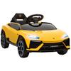 Mașinuță Electrică pentru Copii 12V Mașinuță pentru Copii cu Telecomandă 2.4 GHz, 2 Motoare, Claxon, LED, Muzică, 101,5 x 49 x 43 cm, Galben