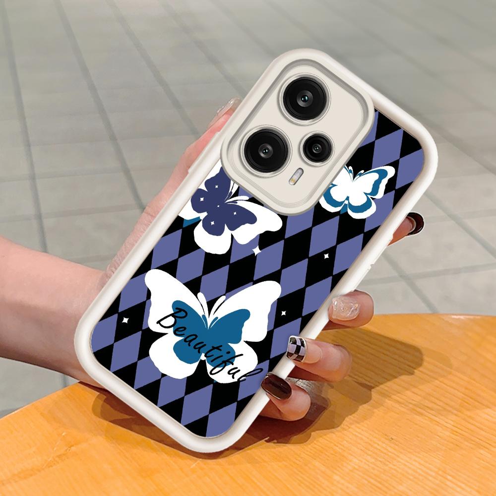 Model de imprimare cu scară pătrată din silicon moale Carcasă pentru telefon Acoperire completă Cameră cu protecție antișoc Carcasă din cauciuc pentru Xiaomi Redmi