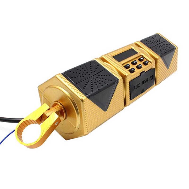 NEW-Motorcycle MP3 Player Handlebar Speaker Bluetooth Music FM Radio Waterproof Adjustable Bracket Bike O Stereo 12V