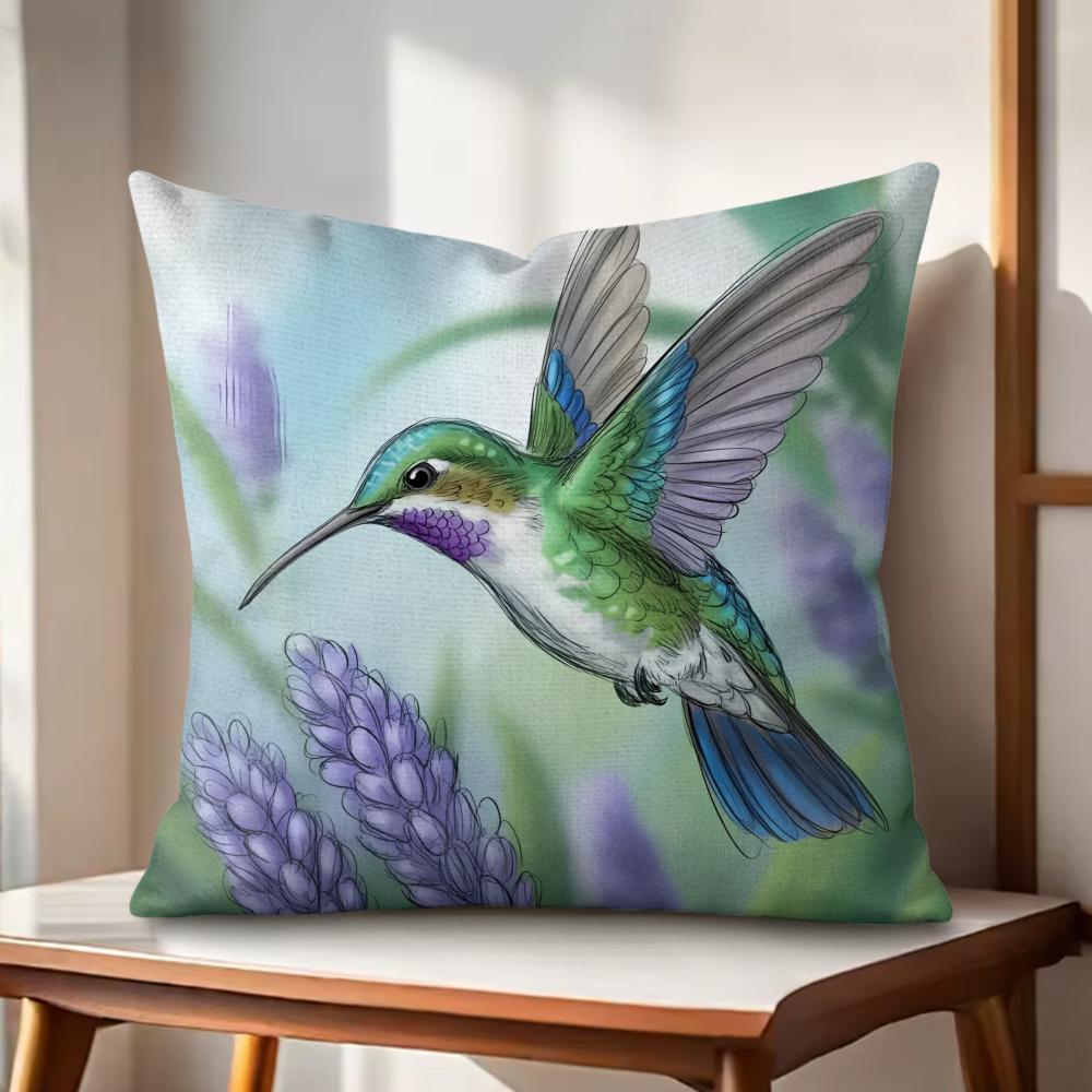 

Funny Plant and Bird Cushion Cover Natural Linen Organic Fabric DoubleSided Printing Couch Pillow Covers Home Decor Gift 30cmx30cm