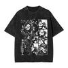 L Lawliet Graphic Print T-Shirts Manga DEATH NOTE T Shirts Washed Oversize Tshirt Short Sleeve Cotton Tee Casual Loose Clothes