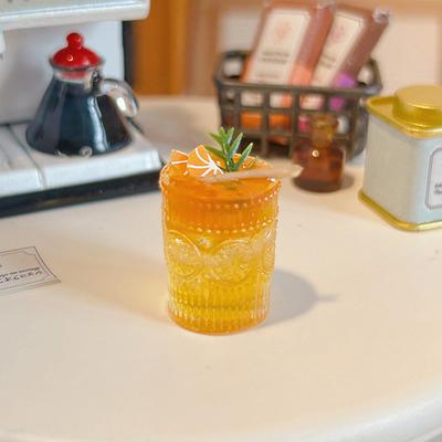 1:12 Dollhouse Miniature Drink Cups Orange C Cinnamon Tea Drink Food Drink Cup Beverage Ornament Model Kitchen Toy Decor Gifts