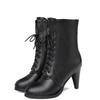 European & American Pointed Toe Lace-up Women's High Heel Ankle Boots, Autumn/Winter Plus Size, Sizes 34-45.
