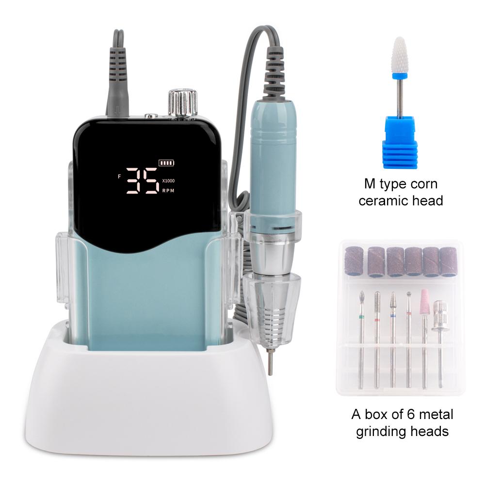 

BEPAN New Color Mermaid Handle 35000RPM Portable Nail Art Tool Nail Drill Machine Manicure File Desktop Base UK