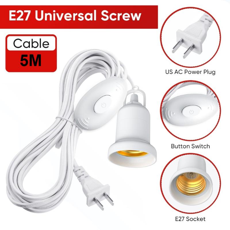E27 Lamp Holder All Copper Wire Led Light Bulb Extension Socket With Switch Bulb Socket Bulb Socket