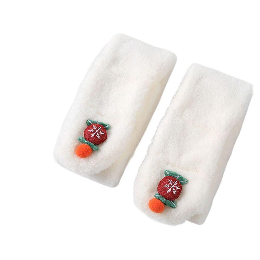 Christmas Candy For Girl Faux Rabbit Fur Plush Cross Scarf Neck Warmer Plush Scarf Warm Scarf