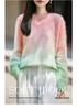 2026 Autumn/Winter Gradient Cashmere Wool Round Neck Long Sleeve Knitwear Sweater