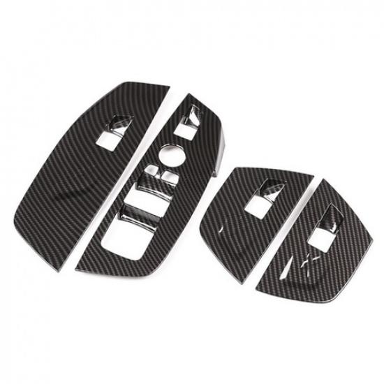 Inner Door Window Switch Carbon Look Trim Cover For BMW X3 X4 G01 G02 2018-2023
