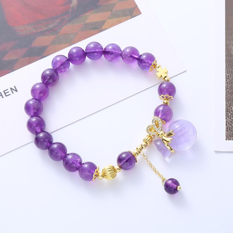 Natural Amethyst Bracelet  Bangles Women Fashion Jewelry Accessories Gift