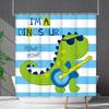 Shower Curtain Waterproof and Mildew-proof Digital Printing Horizontal Strip Plant Flower Printing Shower Curtain Partition Curtain Free Punching