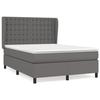 3129037 vidaXL Lit à sommier tapissier avec matelas Gris 140x200 cm Similicuir
