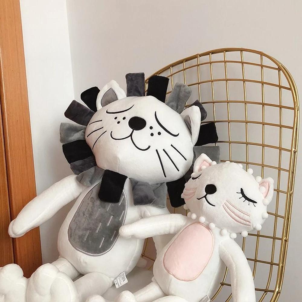 40-60CM Super Soft Cute Lion Plush Toy Short Hair Lioness Kawaii Sooth Sleeping Animals Dolls Give Children Birthday Gifts