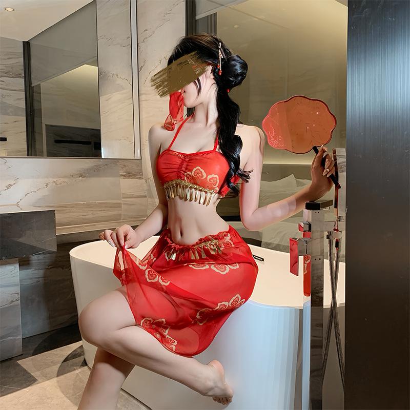 Fan Lei, sexy underwear cheongsam with high split ends, perspective on Dunhuang ancient style uniform, Wu Meiniang national style 926