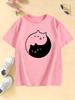 Cartoon Kawaii Cat T Shirts Manga Kids Short Sleeve Childrens Tshirt Boys Girls Summer Spring Casual Top Tee