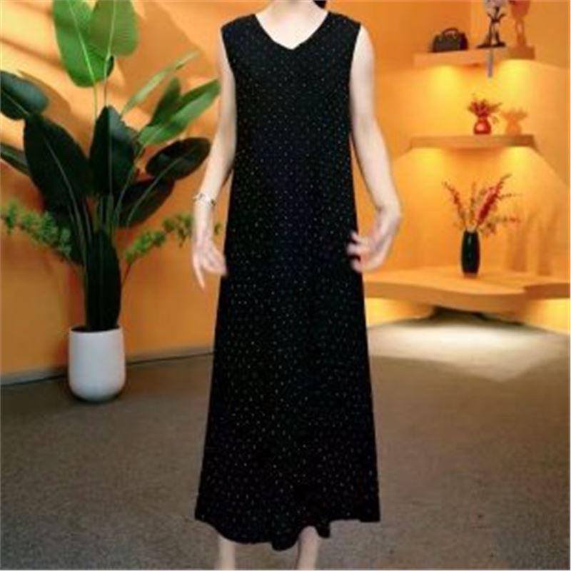 

2026 Summer Women s Sleeveless Long Loose Dress: Flattering Inner & Outer Wear 2XL (110-120 Jin) чёрный