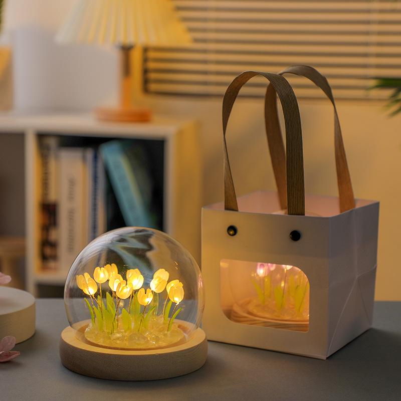 

Ночник «Букет тюльпанов» Набор для DIY: Креативное украшение ручной работы и подарок для девочек и лучших подруг Single Glass Cover (No Flowers)