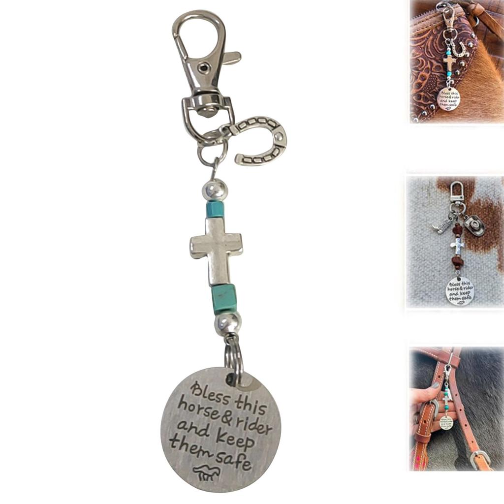 Horse Saddle And Bridle Charm Clip, Bless-This Horse And Rider Keep Safe Bridle Saddle Charm Gifts For Horse Rider